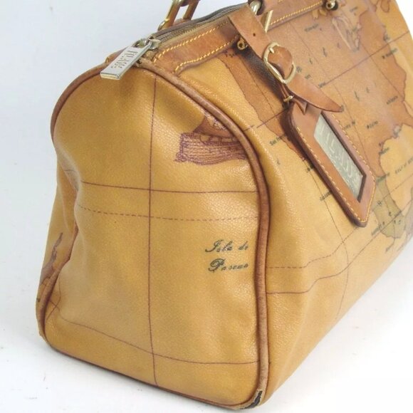 Authentic Alviero Martini Prima Classe Geo Classic Map Satchel Hand Bag - Picture 8 of 15